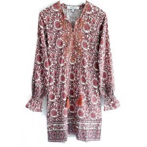 Bella Tu Floral Beaded Tunic Agnes Dress Sz. XS